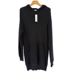 Steve Madden Taylor Knit Hooded Sweater Dress Color Black Size M